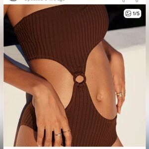 NWT Aerie One Shoulder Ribbed Bathing-suit Size Small